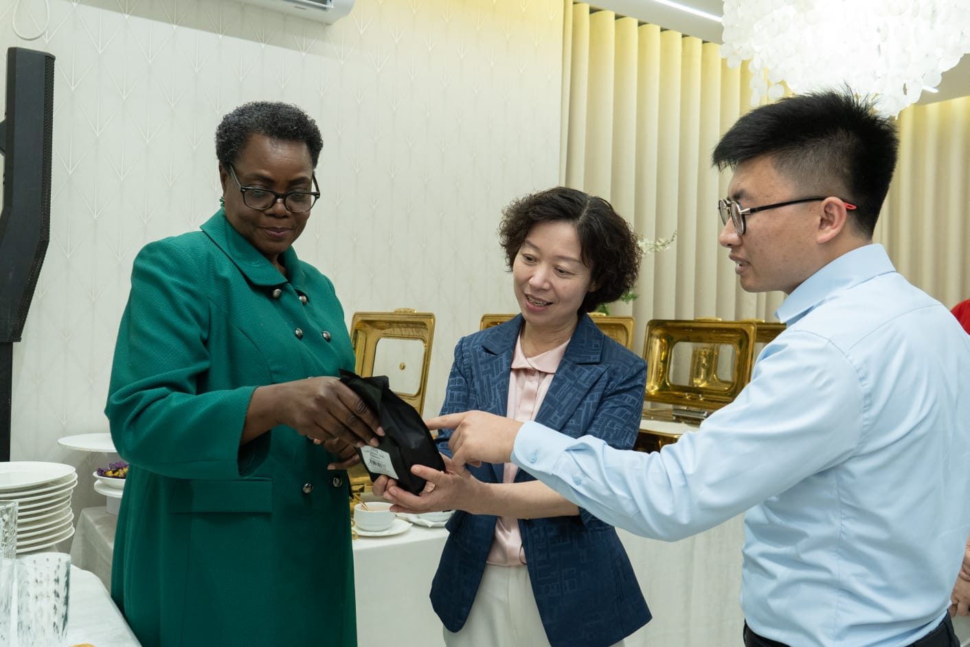 Encontro entre a chefe do Gabinete da Primeira-Dama da República de Moçambique e a Presidente da Federação das Mulheres da Província de Hunan, China, com interpretação da Gemini Multiservice